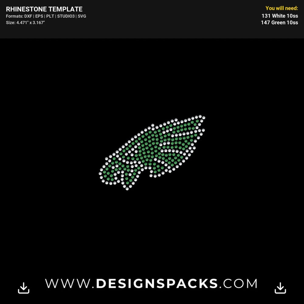 Eagles Mascot For Fueled By Haters Rhinestone Digital Template