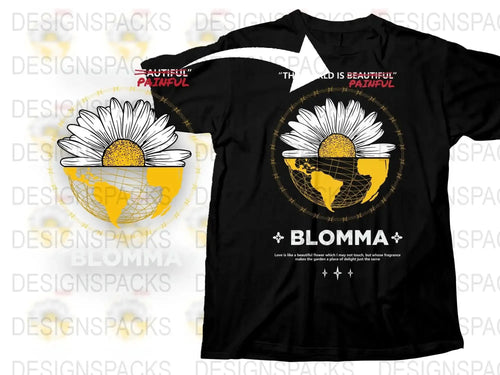 Earth Flower Graphic World Is Painful Png Digital Download
