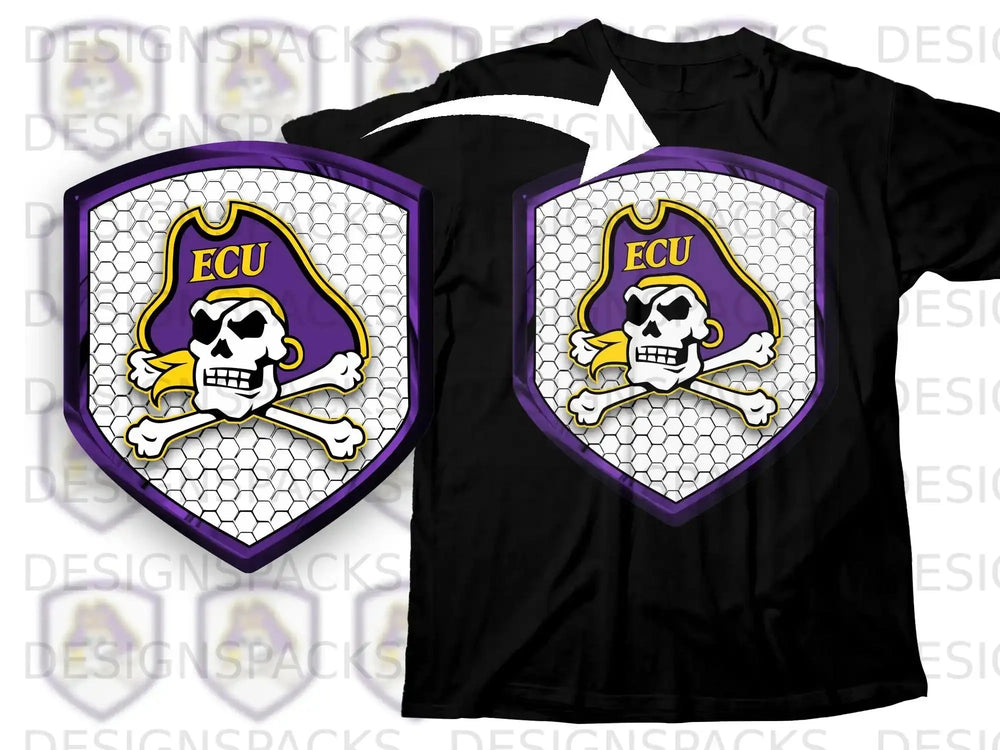 ECU Pirates Skull and Crossbones Graphic T-Shirt