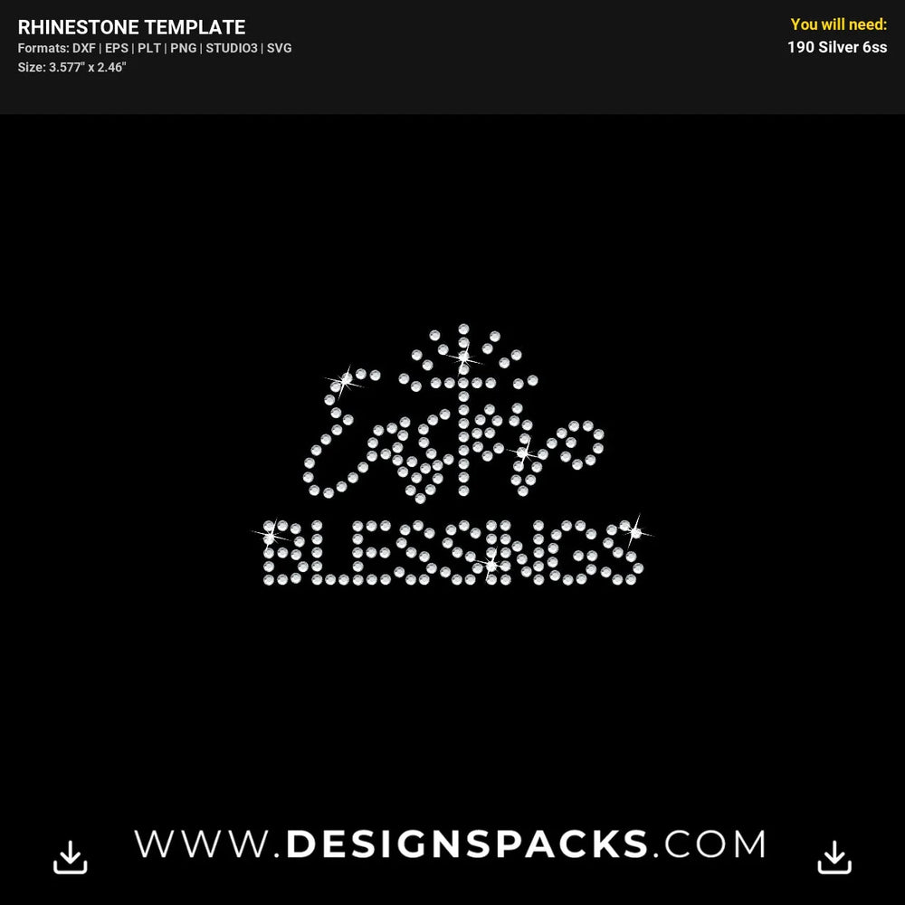 Easter Blessings Cross Faith Rhinestone Digital Template