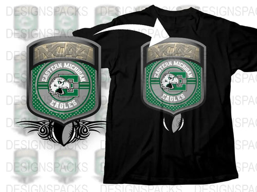 Eastern Michigan Eagles T-Shirt, NCAA Sports Tee, Green and Black Design, Collegiate Apparel
