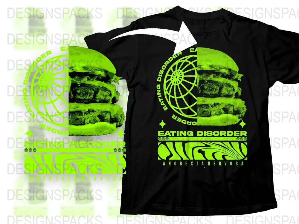 Eating Disorder Burger Graphic Men Women Png Digital Download