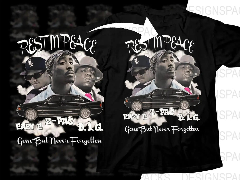 Eazy-E, 2Pac And Biggie Iconic Legends Rest In Peace Png Digital Download