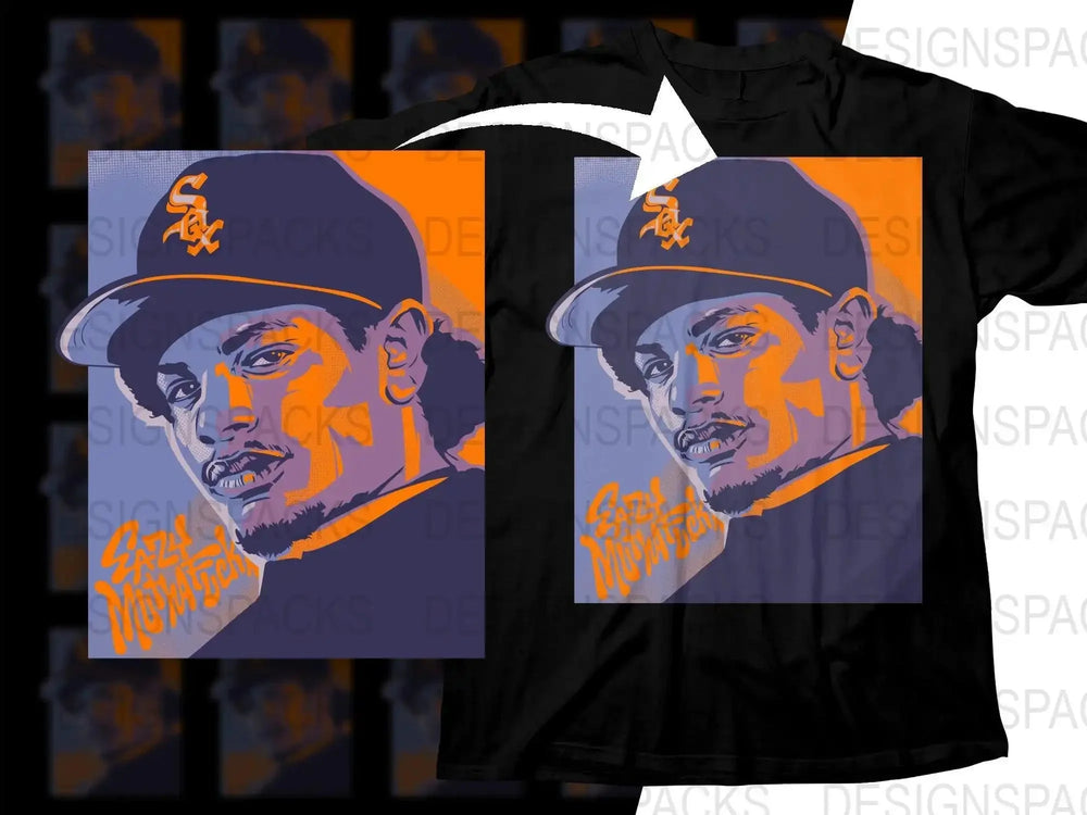 Eazy-E Stylish Colorful Artwork of Male Face on Png Digital Download