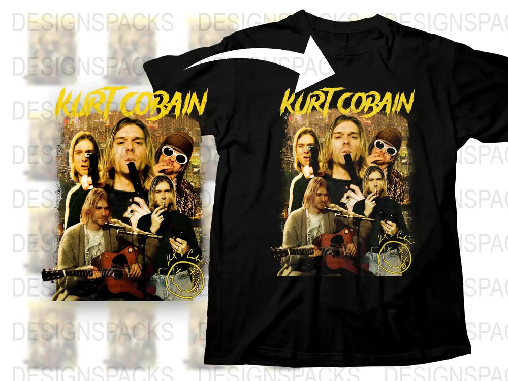 Kurt Cobain Graphic T-Shirt, Vintage Band Tee, Grunge Music Shirt, Retro Rock and Roll Apparel, Gift for Music Lovers