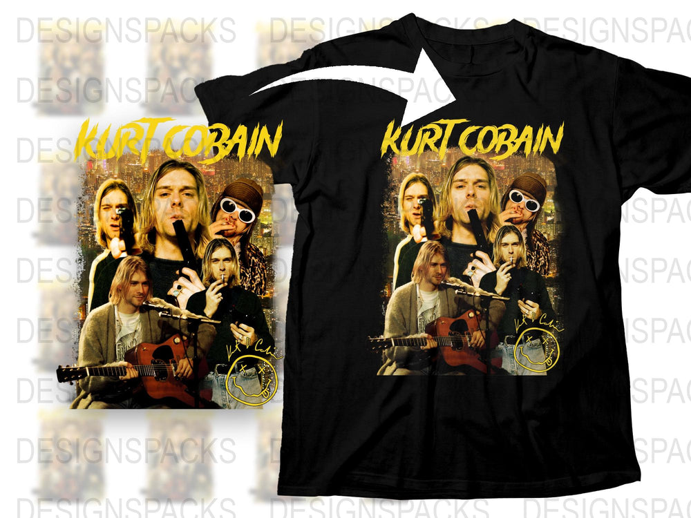 Kurt Cobain Graphic T-Shirt, Vintage Band Tee, Grunge Music Shirt, Retro Rock and Roll Apparel, Gift for Music Lovers