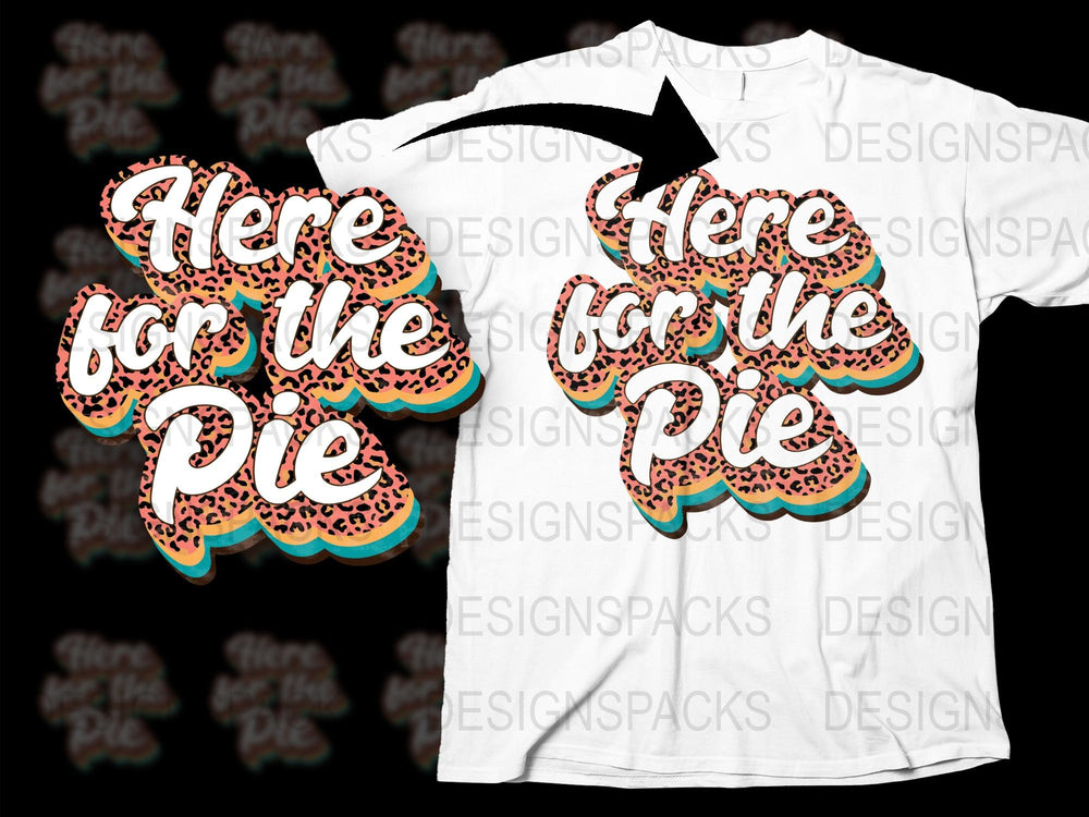 Trendy 'Here for the Pie' Thanksgiving T-Shirt, Leopard Print, Holiday Graphic Tee, Unisex Fashion