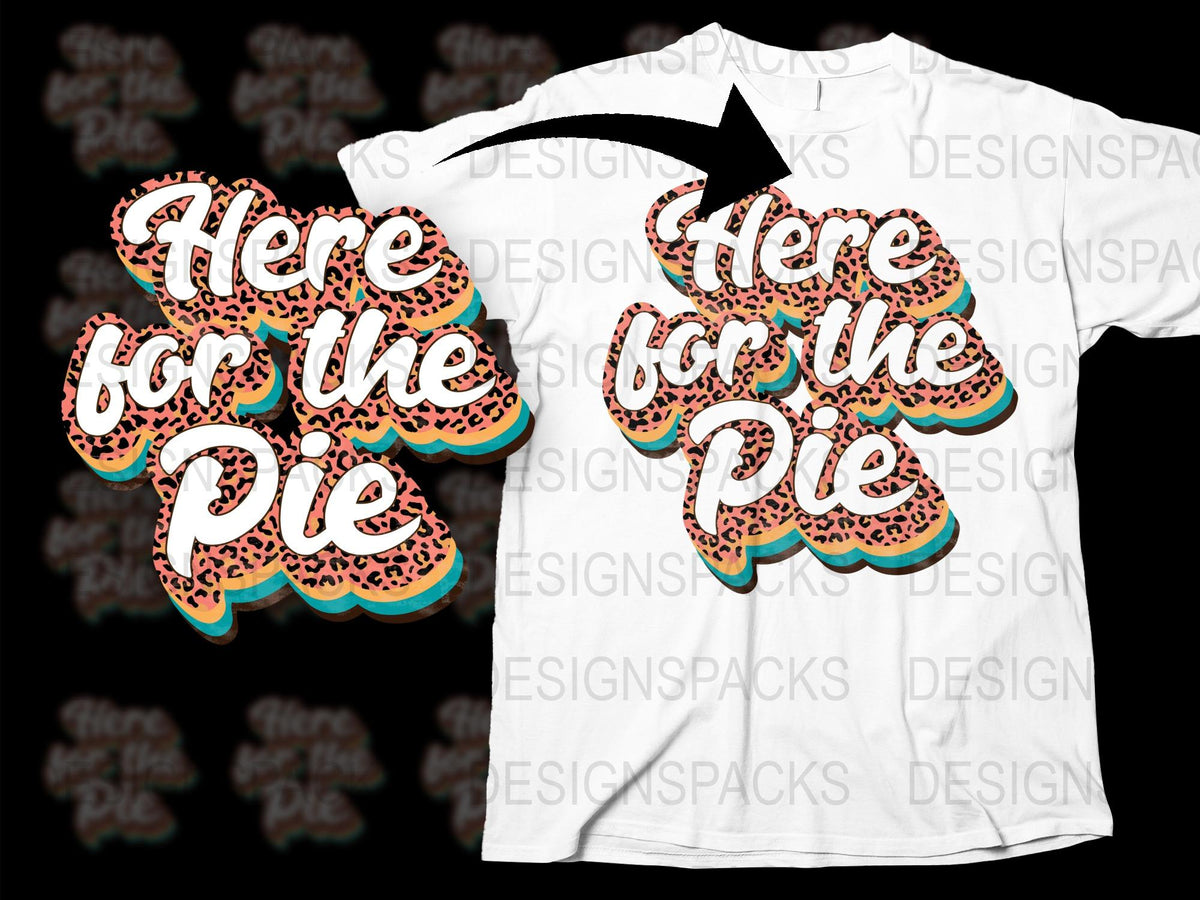 Trendy 'Here for the Pie' Thanksgiving T-Shirt, Leopard Print, Holiday Graphic Tee, Unisex Fashion