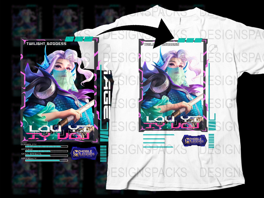 Twilight Goddess Mobile Legends T-Shirt, Colorful Gamer Graphic Tee, Unisex Fashion Apparel