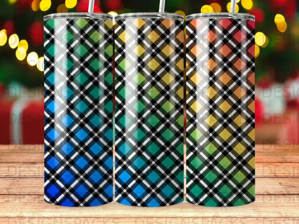 Colorful Gradient Plaid Pattern Drinkware product type