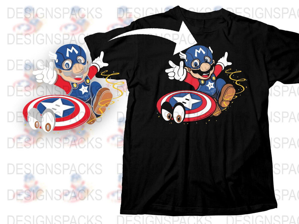 Captain America Inspired T-Shirt, Superhero Graphic Tee, Kids and Adults Sizes, Comic Book Style, Unique Gift Idea