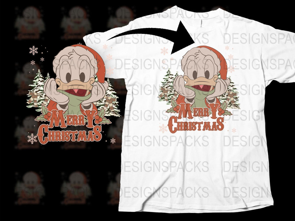 Merry Christmas Holiday Shirt Vintage Cartoon Character Festive Tee Unisex Adult Kids Apparel