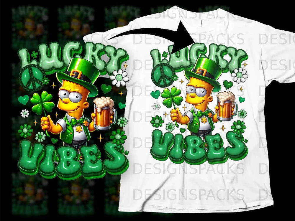 Lucky Vibes Bart Simpson Leprechaun Shamrock product type