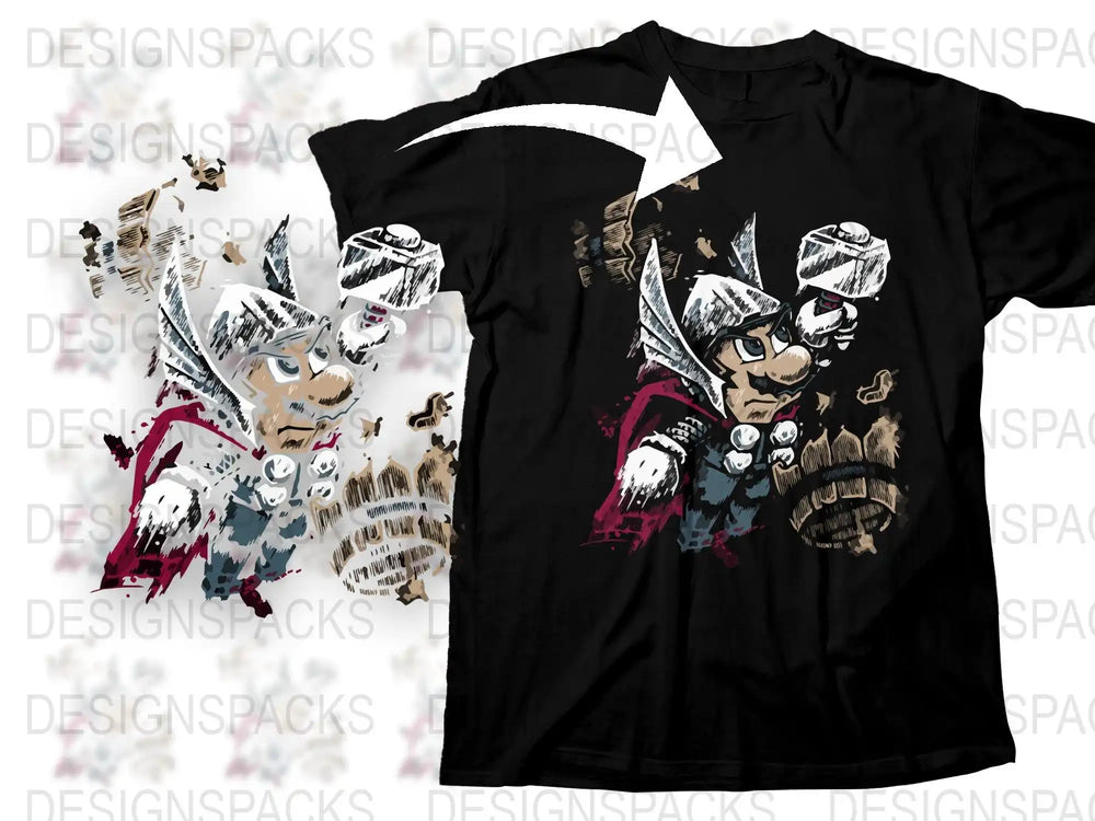 Men's Viking Warrior Graphic T-Shirt, Nordic Mythology Inspired Tee, Unique Warrior Design Top, Cool Vintage Style Shirt