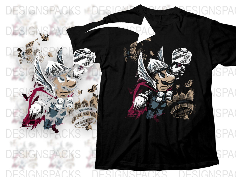 Men's Viking Warrior Graphic T-Shirt, Nordic Mythology Inspired Tee, Unique Warrior Design Top, Cool Vintage Style Shirt