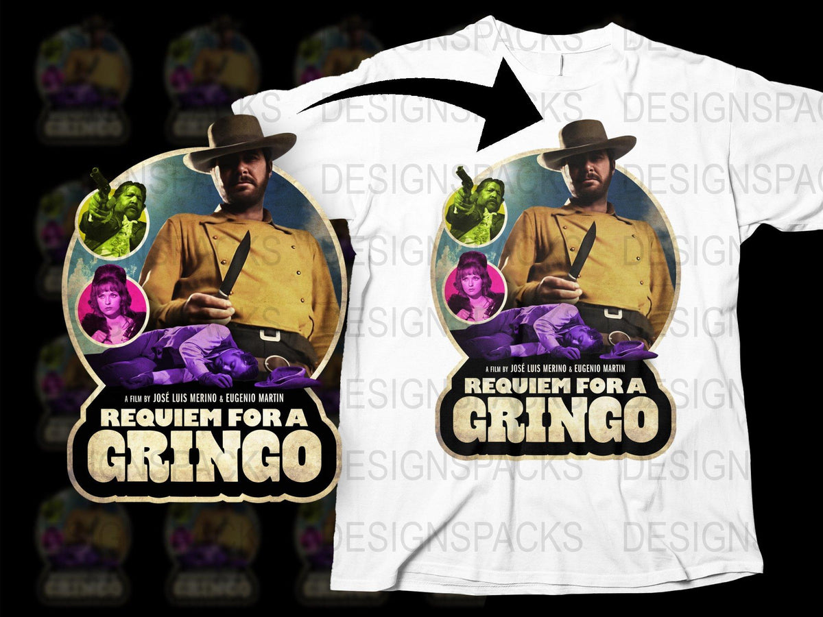 Vintage Western Movie T-Shirt, Requiem for a Gringo, Retro Film Graphic Tee, Unique Western Cinema Apparel