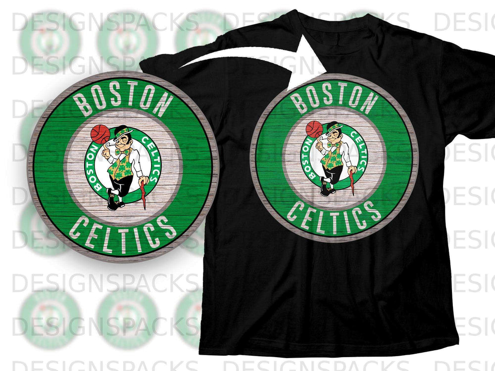 Boston Celtics Circular Logo Design T-Shirt