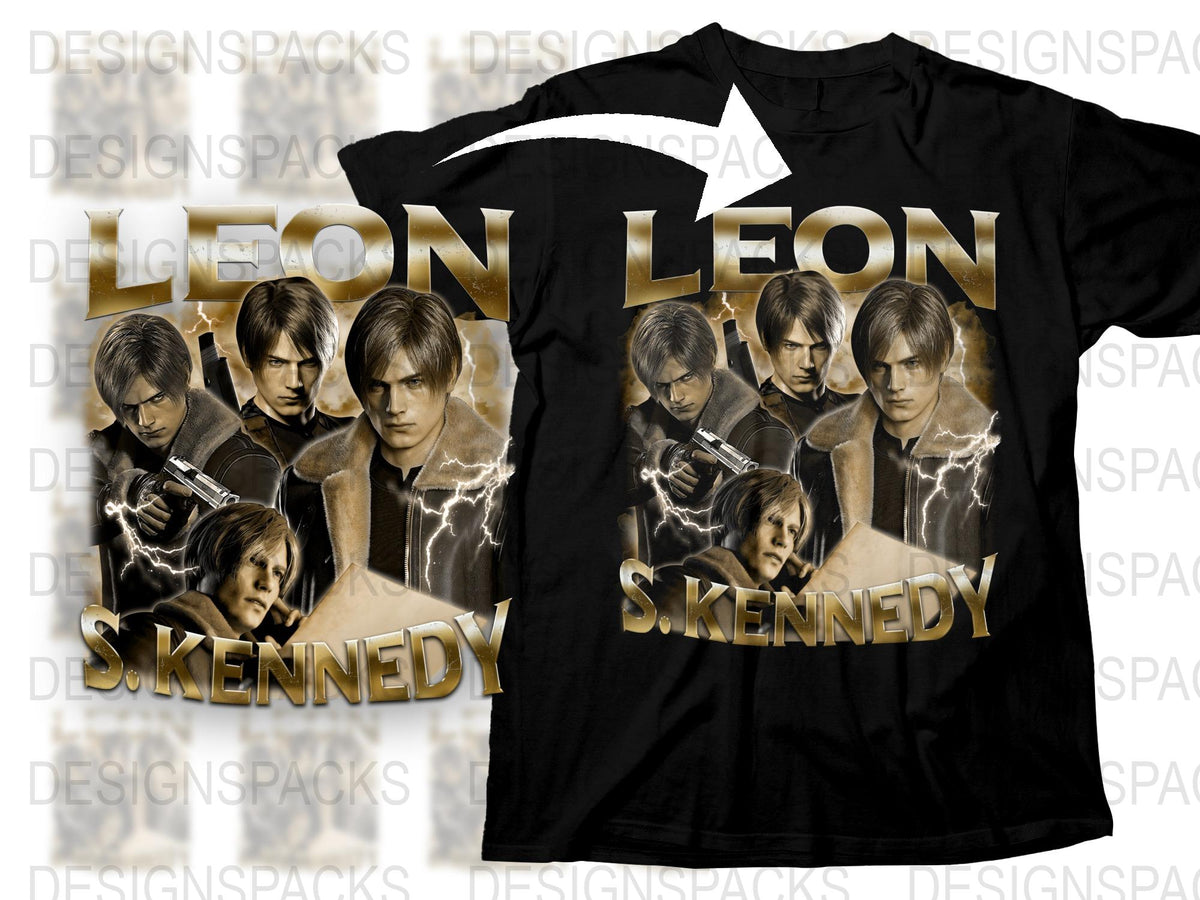 Resident Evil Inspired Leon S. Kennedy Graphic T-Shirt, Video Game Fan Apparel, Cool Character Tee, Gift for Gamers