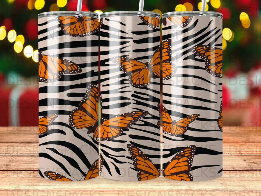 Monarch Butterfly Zebra Stripes Tumbler product type