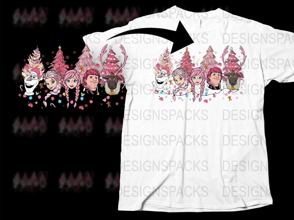 Kids Cartoon Animals Christmas Tree T-Shirt, Cute Holiday Graphic Tee, Festive Children's Apparel, Unisex Kid's Clothing