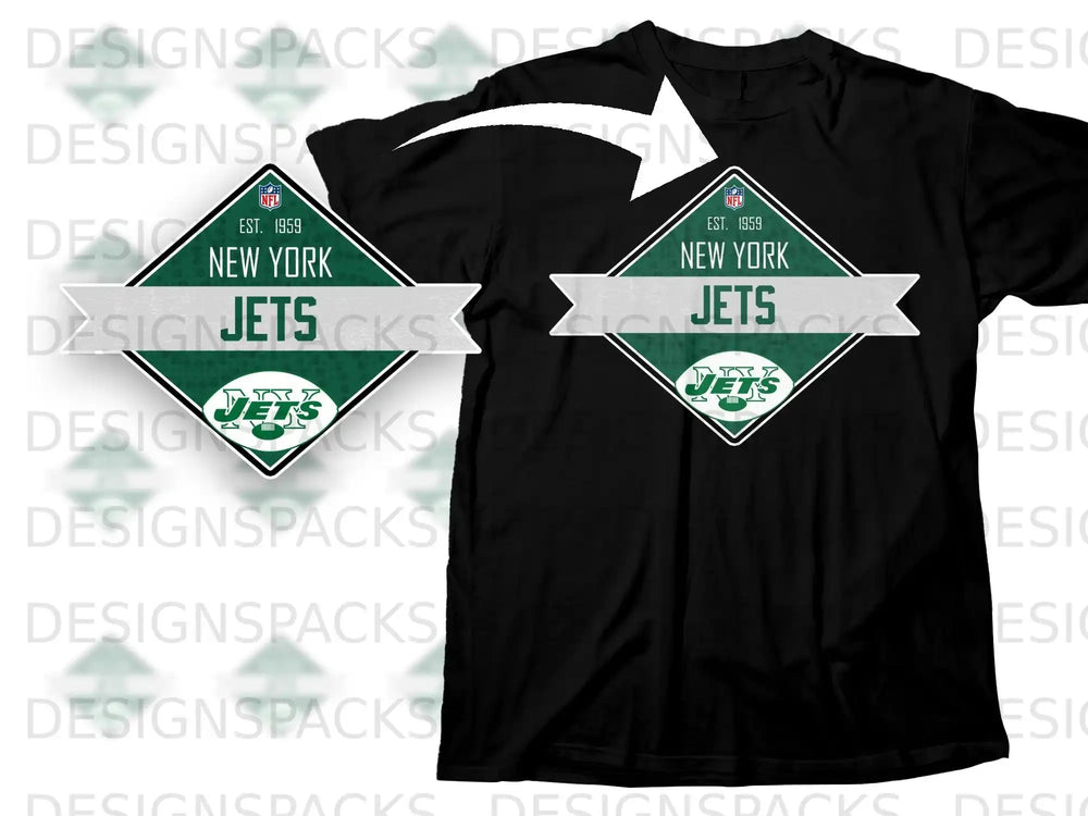 New York Jets Est 1959 Diamond Logo Graphic T-Shirt
