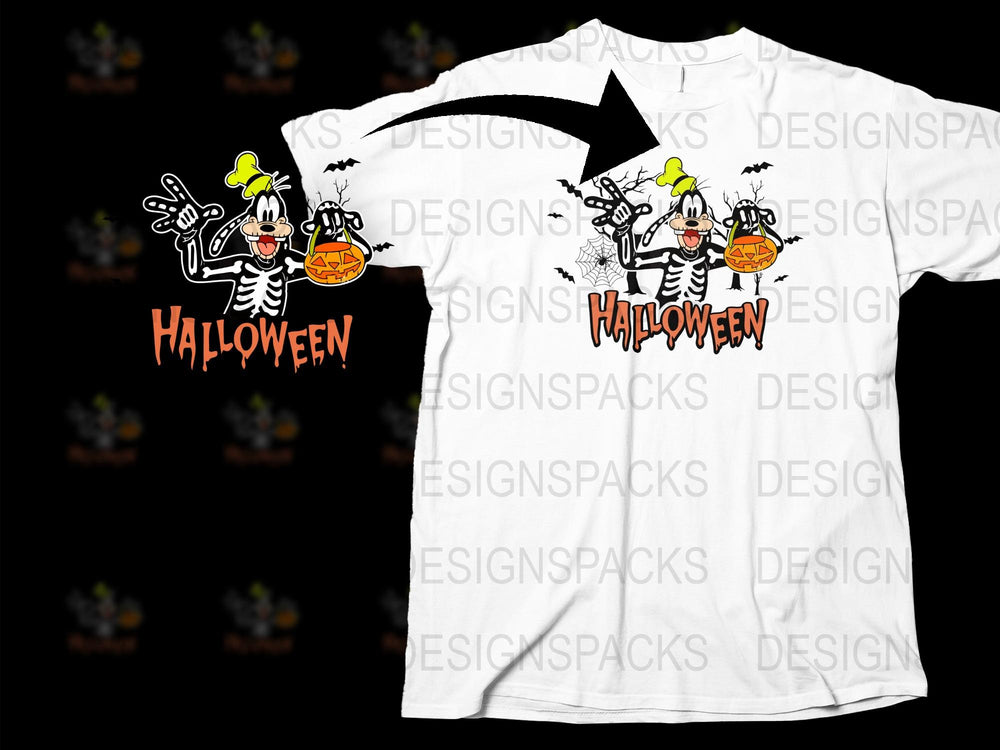 Halloween T-Shirt Scary Pumpkin and Ghost Cartoon Design, Spooky Casual Wear, Fall Festival Apparel for All Ages