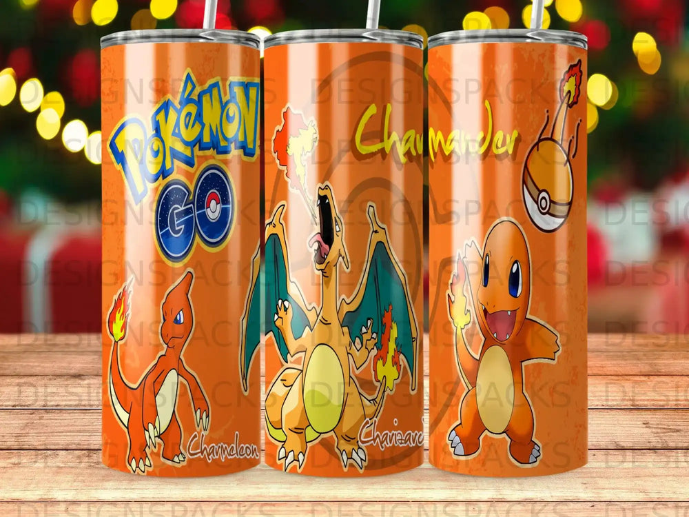 Pokemon Go Charmander and Charmeleon tumbler cups.