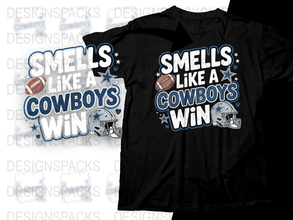 Smells Like a Cowboys Win T-Shirt, Football Fan Tee, Sports Game Day Shirt, Dallas Inspired Apparel, Gift for Fans