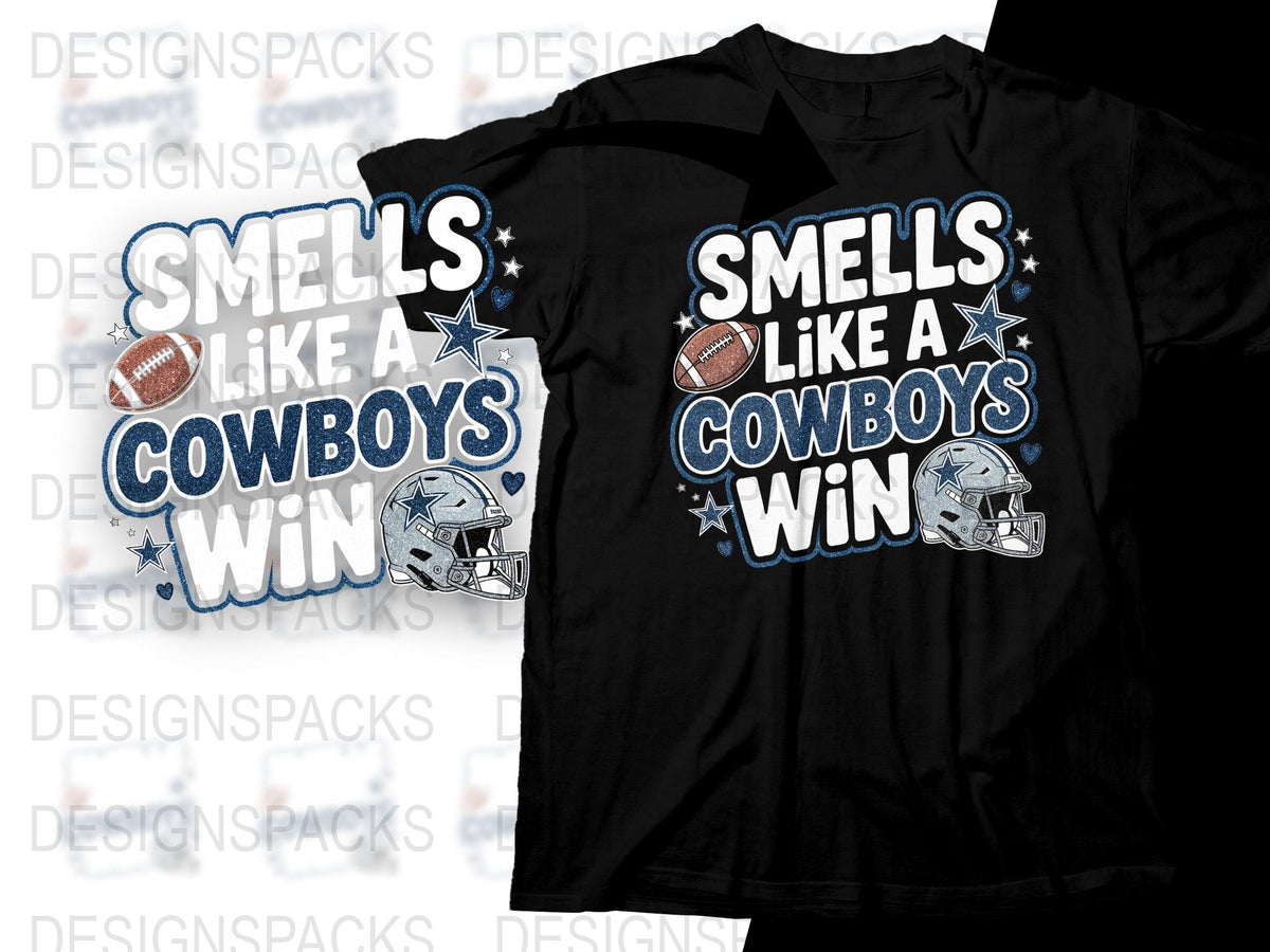 Smells Like a Cowboys Win T-Shirt, Football Fan Tee, Sports Game Day Shirt, Dallas Inspired Apparel, Gift for Fans