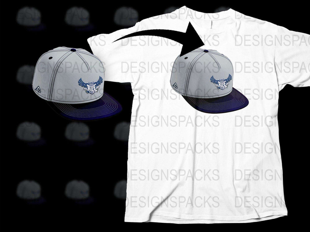 Stylish Wolf Design White T-Shirt and Cap Set, Casual Sports Apparel, Unisex Fashion