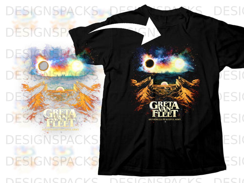 Black t-shirt with Greta Van Fleet 