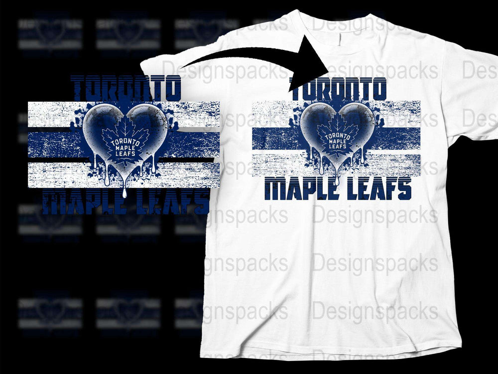 Toronto Maple Leafs Heart Design T-Shirt, Vintage Style Graphic Tee, Sports Fan Apparel