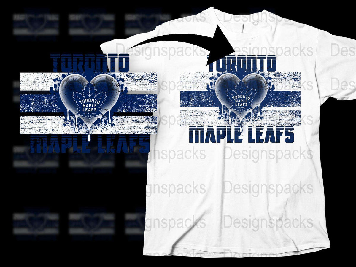 Toronto Maple Leafs Heart Design T-Shirt, Vintage Style Graphic Tee, Sports Fan Apparel