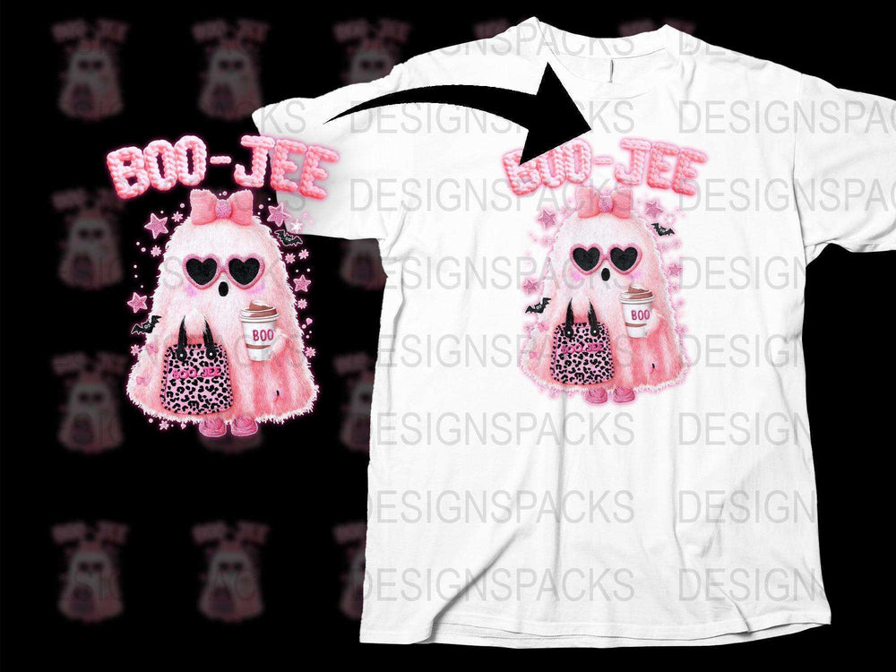 Cute Boo-Jie Pink Monster T-Shirt, Funny Halloween Costume Tee, Unique Spooky Graphic Shirt