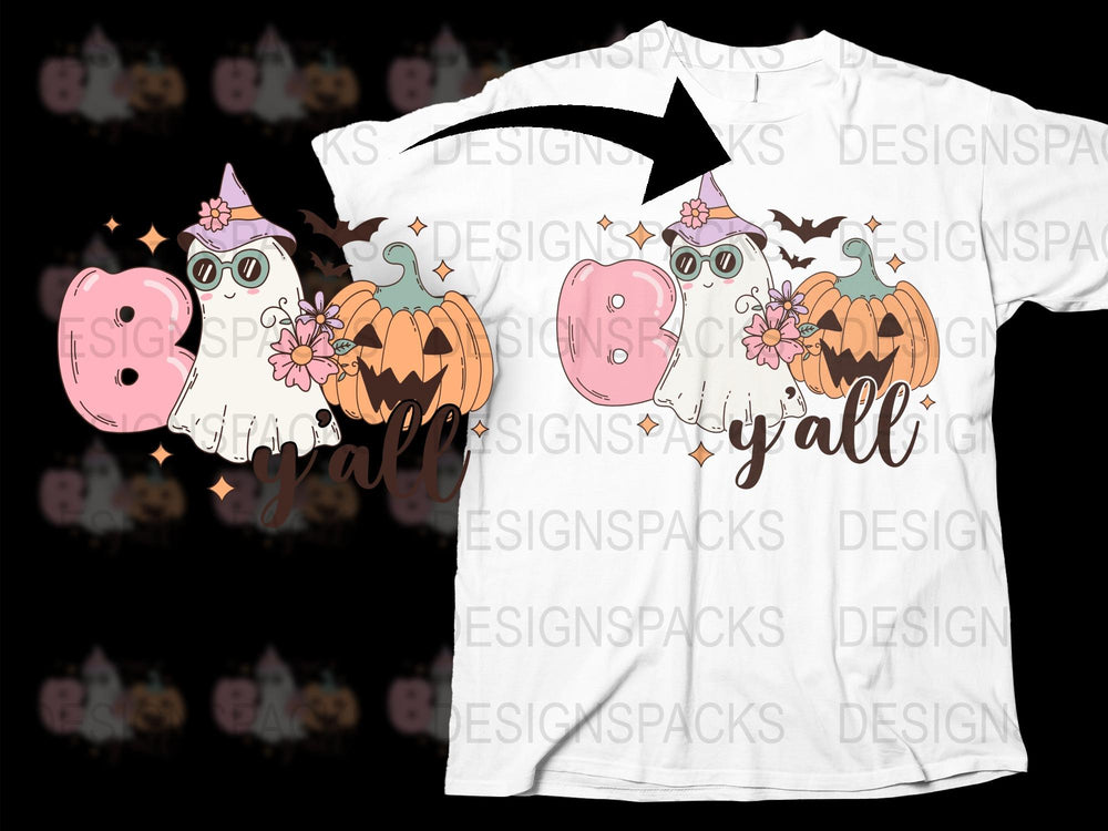 Cute Pumpkin Unicorn T-Shirt, Fall Season Y'all Graphic Tee, Kids and Adults Halloween Apparel