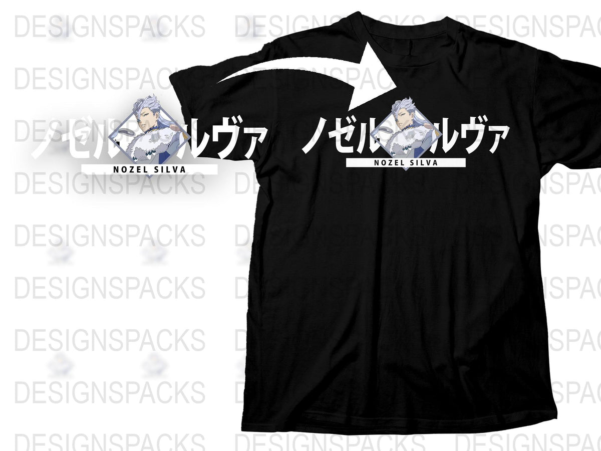 Anime Graphic T-Shirt, Nozel Silva Design, Black Cotton Tee, Unisex Manga Shirt, Casual Streetwear, Cool Character Top