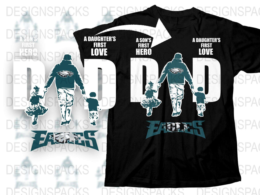 Father Daughter T-Shirt, Dad Hero Love Graphic Tee, Fathers Day Gift, Matching Family Shirts, Express Design, Sports Theme Shirt