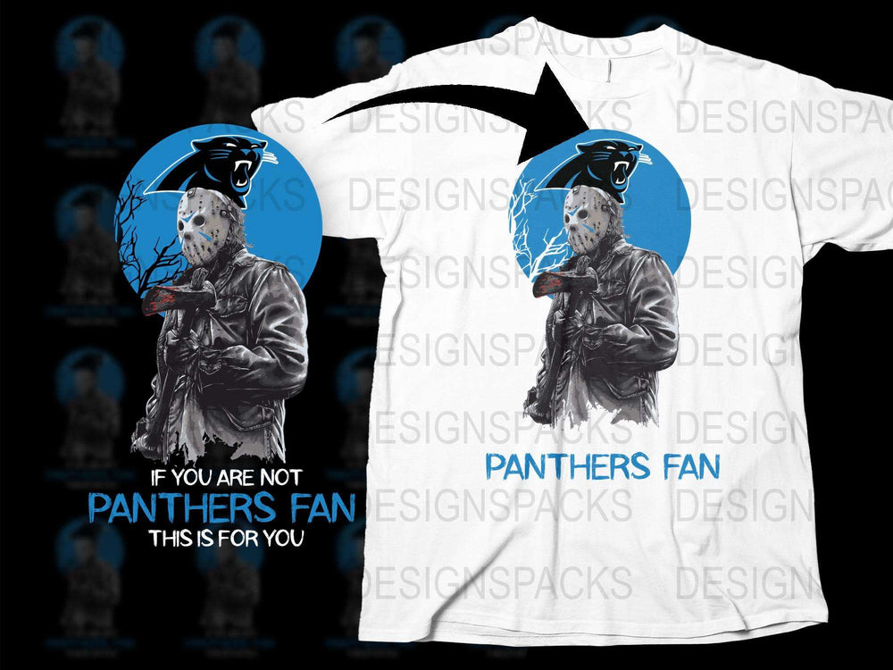 Horror Movie Fan T-Shirt, Jason Voorhees Graphic Tee, Carolina Panthers Parody Shirt