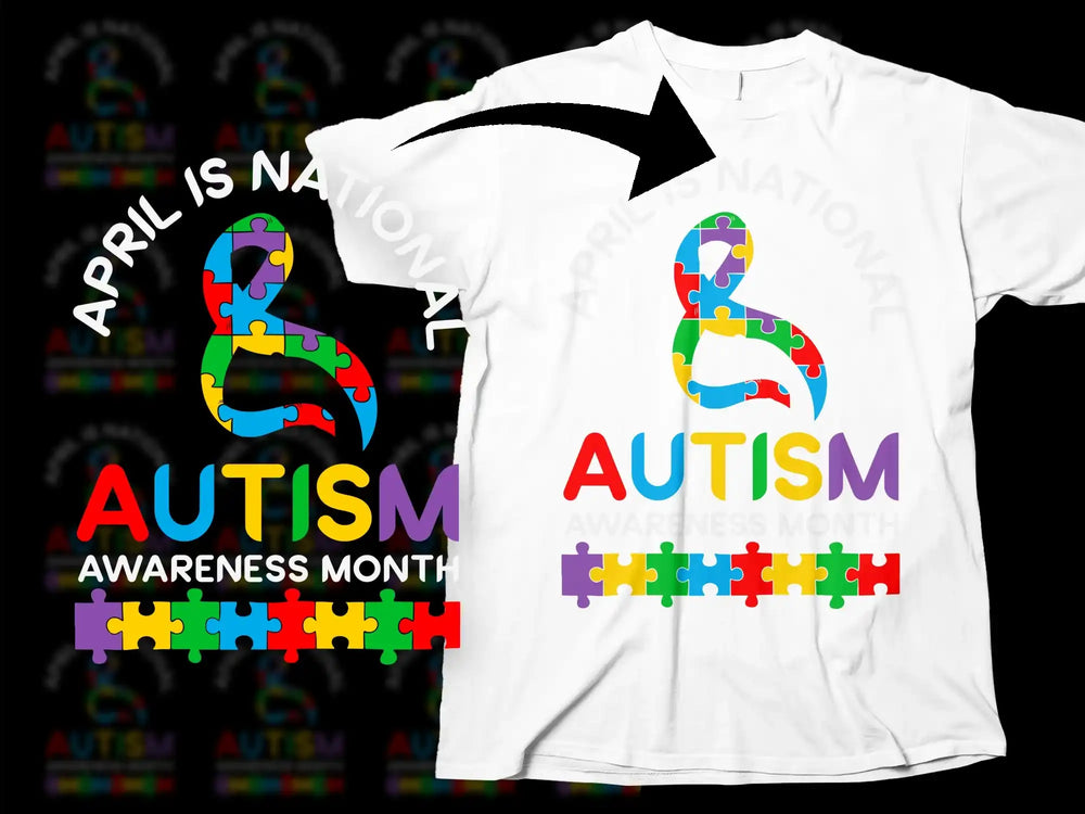 Autism Awareness T-Shirt, Colorful Puzzle Piece Design, National Autism Month April Tee