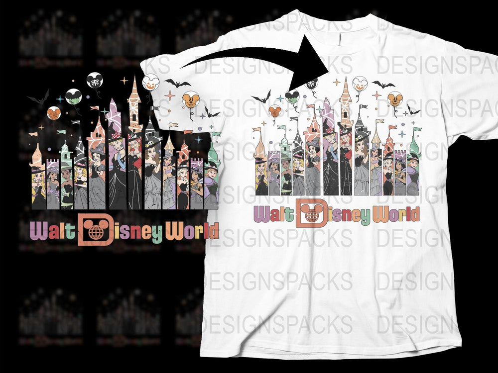 Disney World Halloween T-Shirt, Spooky Fun Costume Tee, Magical Park Characters, Family Vacation Apparel