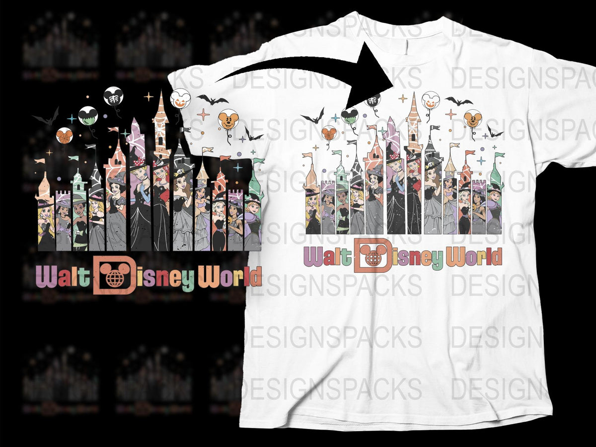Disney World Halloween T-Shirt, Spooky Fun Costume Tee, Magical Park Characters, Family Vacation Apparel