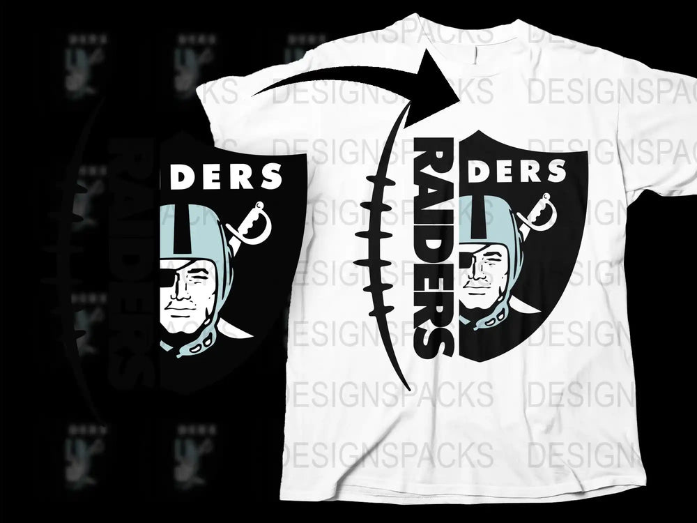 Raiders Graphic T-Shirt, Black and White, Vintage Helmet Design, Sports Fan Apparel