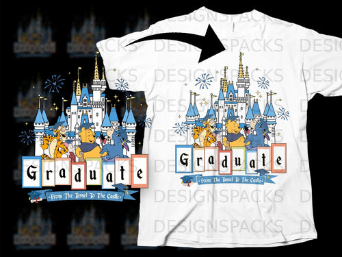 Winnie the Pooh characters with castle and 