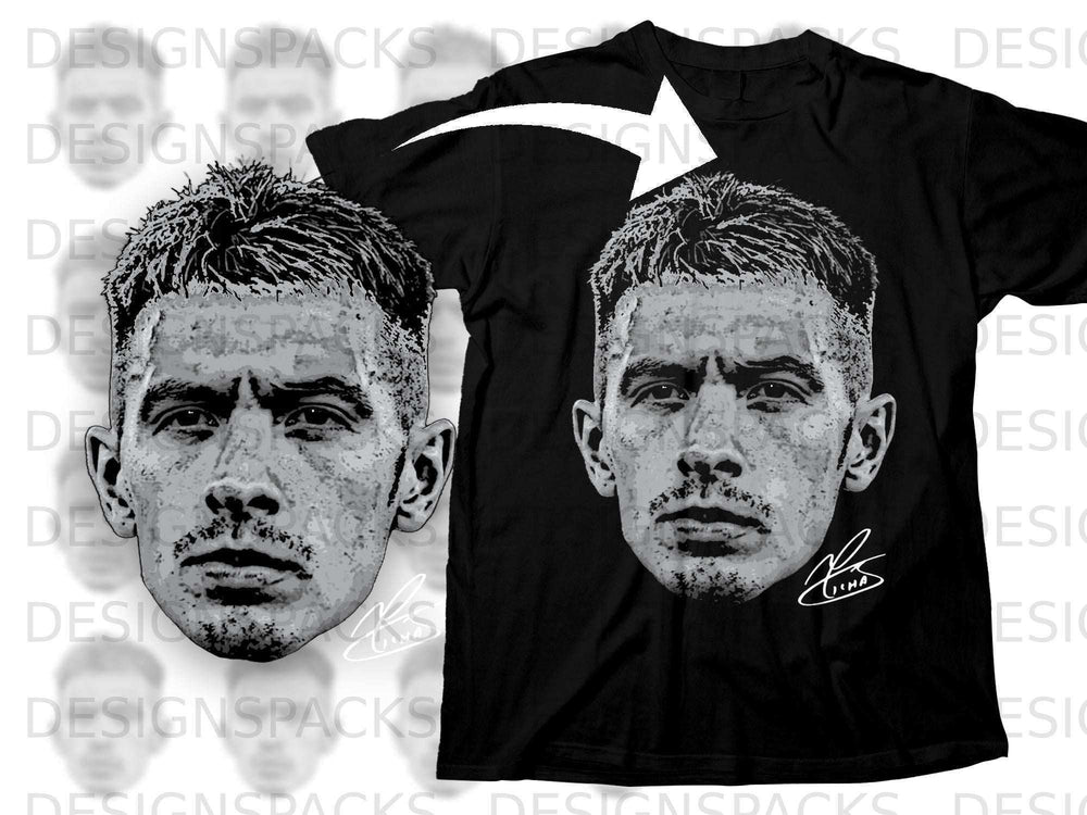 Graphic T-Shirt with Detailed Face Design and Signature