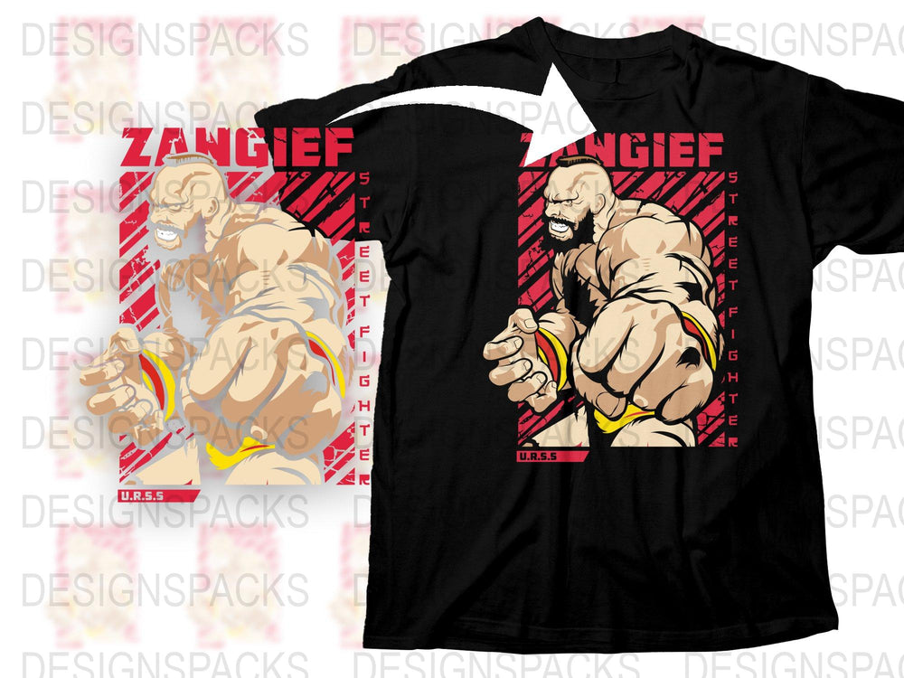 Zangief Street Fighter Graphic T-Shirt, Vintage Video Game Tee, Retro Gaming Shirt, USSR Character Top, Men's Fashion