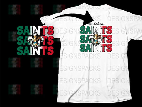 New Orleans Saints T-Shirt, NFL Team Logo Graphic Tee, White Cotton Shirt