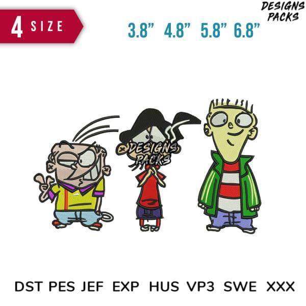 Cartoon embroidery designs in 4 sizes, compatible with DST PES JEF formats for instant download