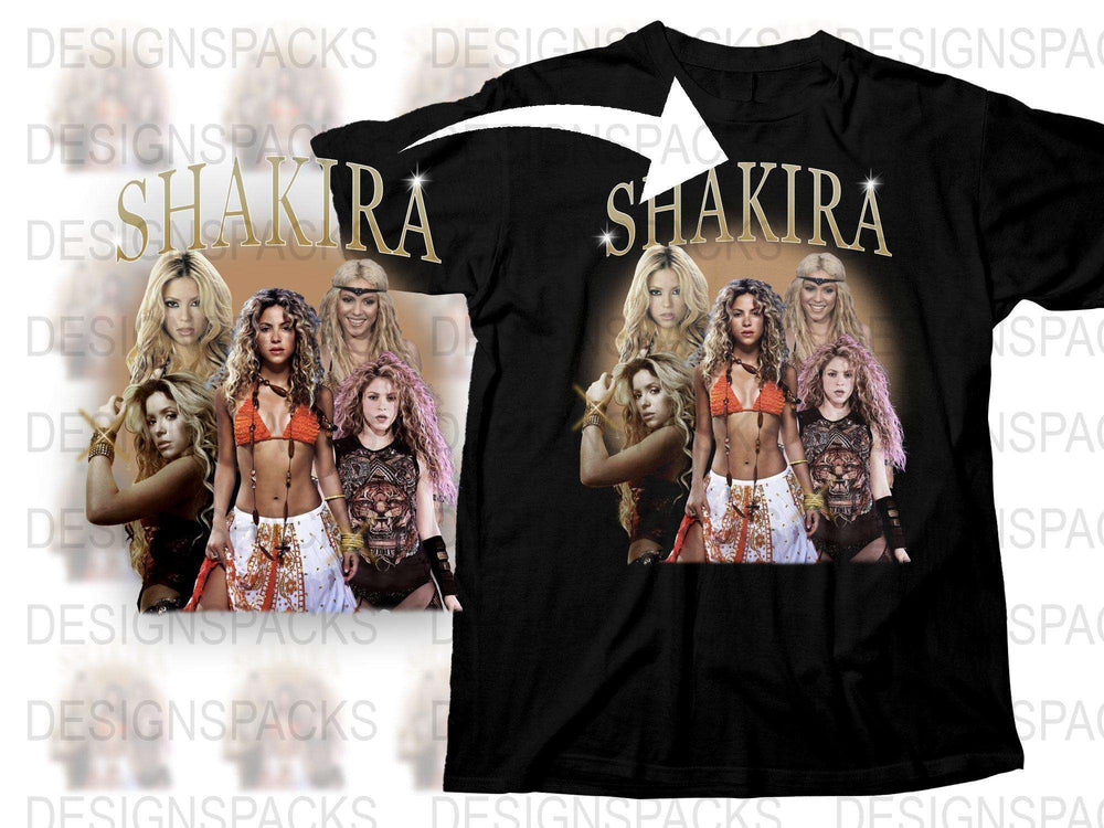 Shakira Fan T-Shirt, Vintage Pop Music Tee, Graphic Band Shirt, Women's Fashion, Retro Music Top, Gift Idea