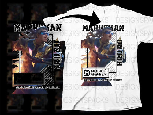 Mobile Legends Bruno Football Player Graphic T-Shirt, Gaming Merchandise, Cool eSports Apparel, Fantasy Hero Tee