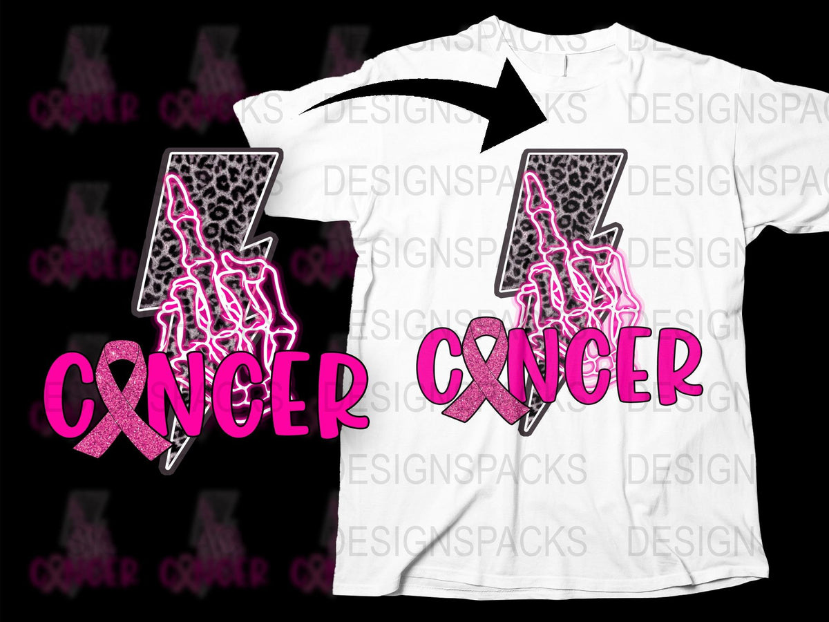Cancer Awareness T-Shirt, Pink Glitter Ribbon Graphic, Unisex White Tee, Support Cause Apparel